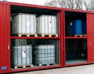 Gefahrstoffcontainer für Fässer und IBC